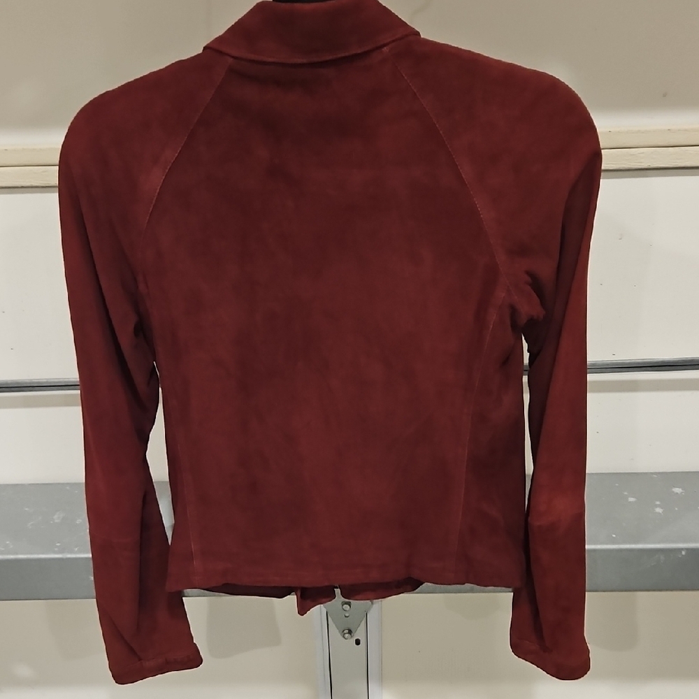 Prada Burgundy Suede Leather Jacket - Picture 5 of 9